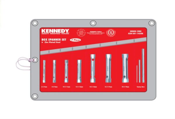 6020020056-KENNEDY-KEN5811450K 7P 6-19mm Kennedy Box Spanner Set With Tommy Bars||