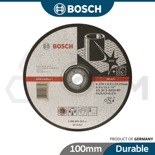 6040070047 BOSCH Inox 4″ Grinding Disc [100x6x16mm]