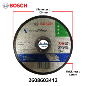 6040070053 4x1.2mm Metal Bosch Cutting Disc 105x1.2x16mm 2608603412
