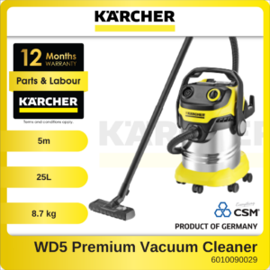 6010090029-WD5-Premium-25L Wet & Dry Stainless Steel Karcher Vacuum Cleaner 2.25M 8.2KG 1800W 240V 1.348-230 (5)