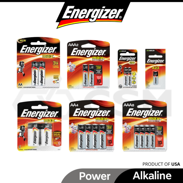 ENERGIZER Alkaline Battery AA AAA AAAA 1.5V E91 E92 E93 E96 C A23