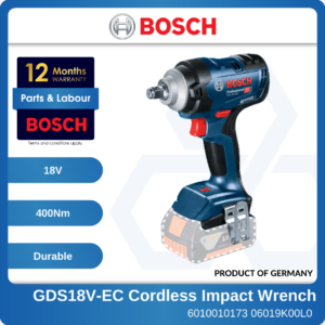 6010010173-BOSCH-Solo GDS 18V-400 Bosch Cordless Impact Wrench 06019K00L0 (rp GDS18V-EC-300ABR 06019D8281)
