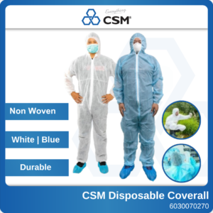 6030070270 CDC050W-S PP50 White Non Woven Disposable CSM Coverall (1)