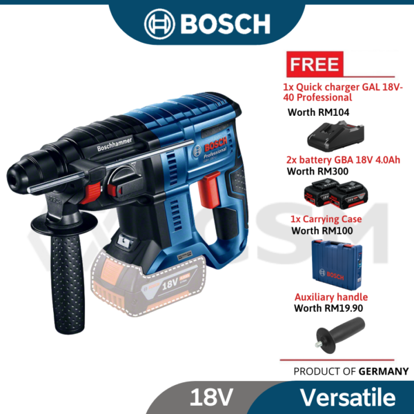 6010010190-BOSCH GBH180-LI-COC Bosch Brushless Li-Ion Battery Rotary Hammer cw 2x4.0AH & GAL1840CV 06119111L2 (2)