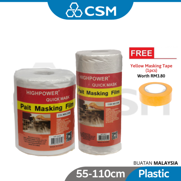 6100140006-CSM HP Paint Masking Film Dust Sheet Roll [55-110cm] (10)
