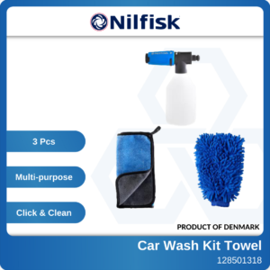 NILFISK Car Wash Kit Towel Set 3 Pcs Cleaning Super Foam Sprayer Washing Glove Towel 128501318 (1)