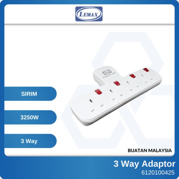 6120180204 - 4Way 3Way Lemax Multi T-Adaptor With Neon 240V Sirim (1)