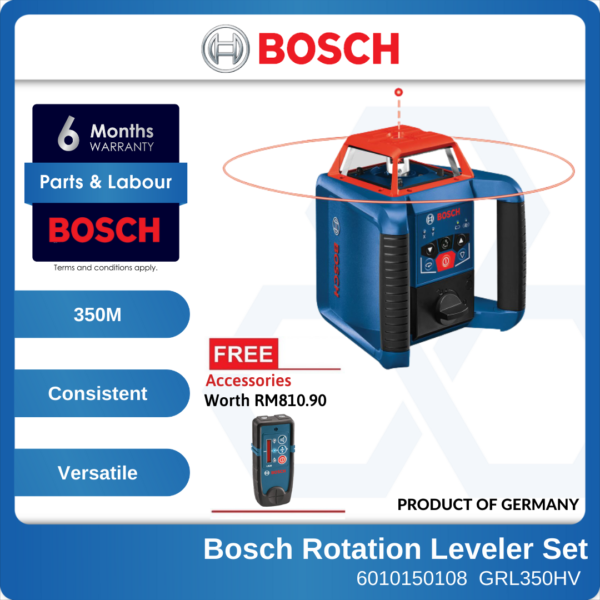 6010150108-BOSCH-GRL350HV+LR30 Bosch Rotation Leveler Set 350M Working Range With BT170 Aluminium Tripo (1)