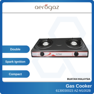 6130030023-AEROGAZ-AZ-M1002B Black Epoxy Aerogaz Double Gas Cooker (1)