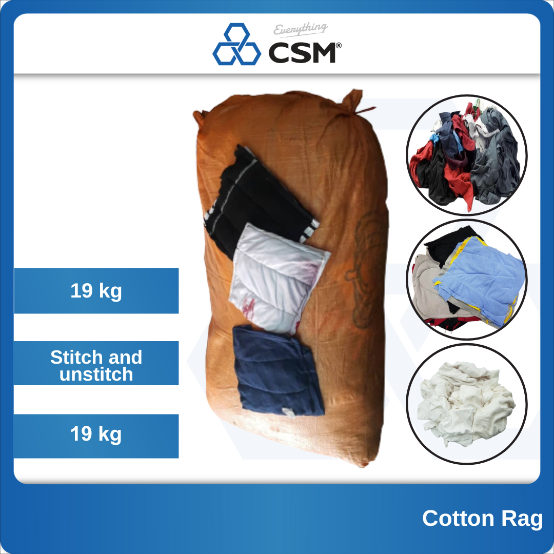 CSM Cotton rags/ Kain buruk - Color Sewing / Loose Color / Loose White  (19kg) / Kain Buruk Jahit