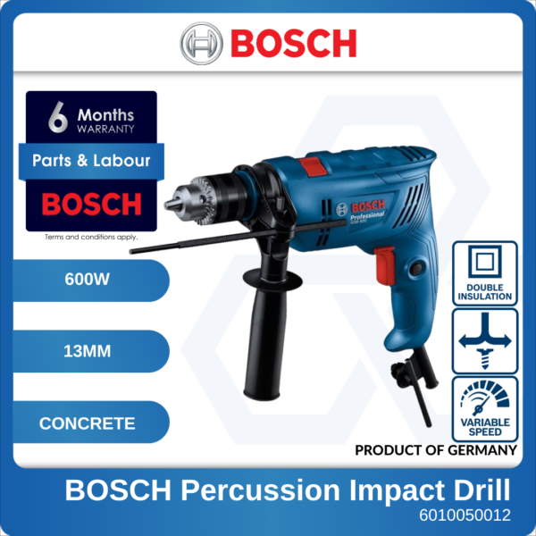 6010050012 GSB600 Bosch Percussion Impact Drill With PVC Case 16mm 600W 240V 06011A03L2 (1)
