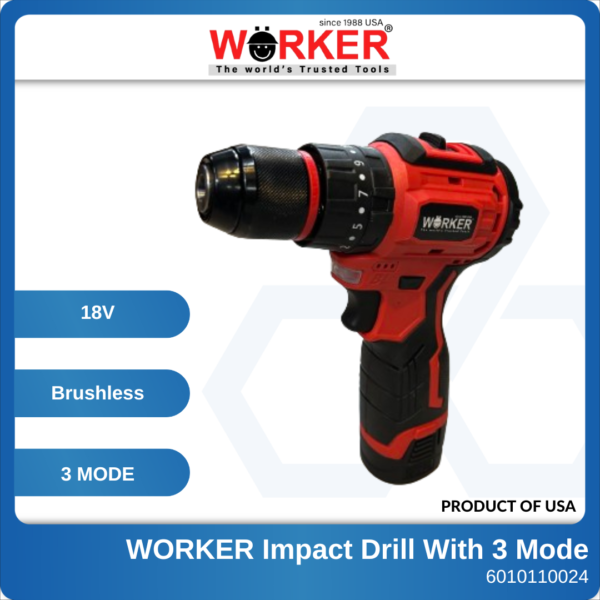 6010050068 WK-PWT-5524 18V Worker Brushless Impact Drill With 3 Mode (1)