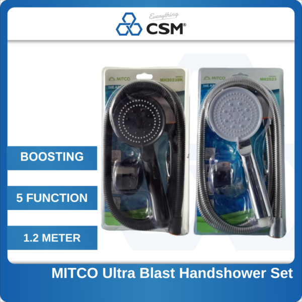 6130060233 МН2023BK Mitco Black Ultra Blast Handshower Set 2