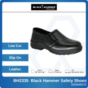 6030080070 UK5 BH2335 Low Cut Slip On Black Hammer Safety Shoes (1)