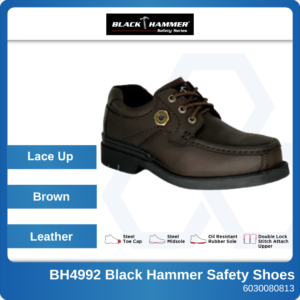 6030080813 UK6 BH4992 Brown Lace Up Black Hammer Safety Shoes (1)