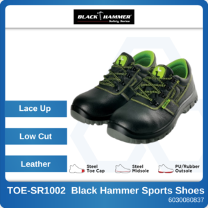6030080837 EU40 TOE-SR1002 Lace Up Black Hammer Sports Shoes (1)