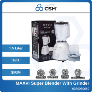 6110010142 MV-2101BL 2in1 Maxvi Super Blender With Grinder Sirim MXV-BL-2101BL (1)