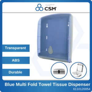 6110120054 AR1123 Transparent Blue Multi Fold Towel Tissue Dispenser (1)