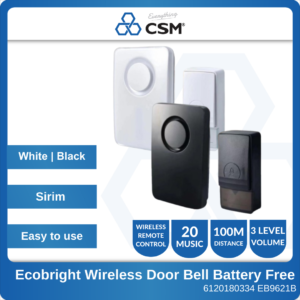 6120180334 EB9621B Ecobright Wireless Door Bell Battery Free 40Bx (1)