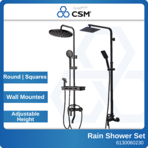 6130060231 V7719 Black Round Shower Set (1)