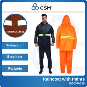6030070300 BK Waterproof Raincoat with Paints cw Reflective Strip (1)
